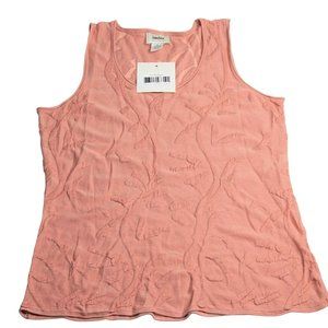 NEIMAN MARCUS Exclusive Sz XL Pink Coral Geometric Knit Sleeveless Tank Top